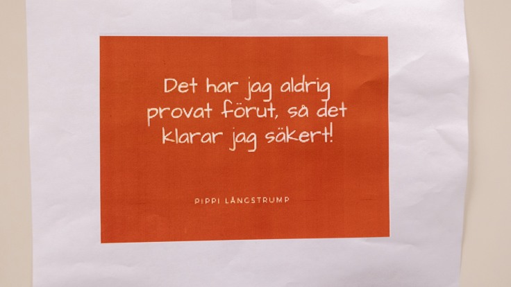 Orange lapp med text